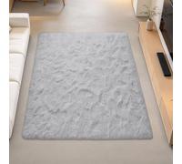 Alfombra Shaggy Salón Grandes Diseño Monocromático 150x200cm Gris Claro | Pelo Largo Fluffy Alfombra Mullida, Suave, Moderna Y Lisa Para Salón O Dormitorio, Alfombra Esponjosa De Cama