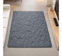 Alfombra Shaggy Salón Grandes Diseño Monocromático 170x230cm Gris Oscuro | Largo Fluffy Alfombra Pelo Extra Grande Para Salón O Dormitorio, Alfombra Esponjosa De Cama