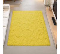 Alfombra Shaggy Salón Grandes Diseño Monocromático 170x260cm Amarillo | Pelo Largo Fluffy Alfombra Discreta Moderna Para Habitacion Dormitorio Salon Comedor