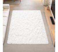 Alfombra Shaggy Salón Grandes Diseño Monocromático 230x260cm Blanco | Largo Fluffy Alfombra Pelo Mullida, Suave, Moderna Y Lisa Para Salón O Dormitorio, Alfombra Esponjosa De Cama