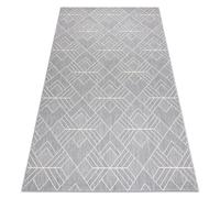 Alfombra sisal FLAT 48731637 Cuadrados Rombos geométrico gris / crema 140x200 cm