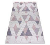 Alfombra sisal SION Geométrico triangulos 3006 Tejido plano ecru / rosado 160x220 cm