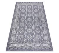 Alfombra sisal SION Marco ornamento vintage 2832 Tejido plano azul / rosado / ecru 180x270 cm