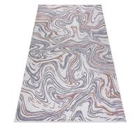 Alfombra sisal SION Olas 2836 Tejido plano ecru / azul / rosado 140x190 cm