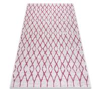 Alfombra sisal SION Trellis 22129 Tejido plano ecru / fucsia 120x170 cm