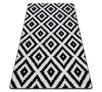 Alfombra SKETCH - F998 crema/negro - Cuadrados ruta 180x270 cm