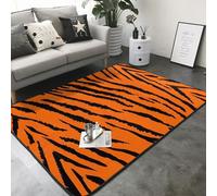 Alfombra suave con estampado de leopardo y tigre naranja, 80 x 58 pulgadas, alfombra antideslizante de franela para sala de estar y oficina con espuma viscoelástica