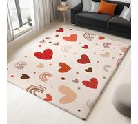 Alfombra Suave de Franela con diseño Estampado Me Encanta la Linda ilustración, Alfombra Antideslizante y Lavable para salón Dormitorio o Entrada,60 x 90 cm, Rojo