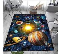 Alfombra Suave Impresa En 3D con Dibujos Animados Planeta Cielo Estrellado Tierra Galaxia para Sala De Estar, Comedor, Dormitorio, Alfombra Antideslizante para Decoración del Hogar 50 X 80 C -6Y6I+F2