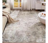 Alfombra suave lavable de 80 x 120 cm, antideslizante, pelo corto, para dormitorio y cocina, diseño moderno de tinta marrón, decoración perfecta para el hogar.