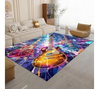 Alfombra Suave Para Habitación Infantil Con Impresión 3D. Instrumento Musical Guitarra 120 X 160 Cm - Alfombra Antideslizante De Pelo Corto - Lavable - Antimanchas, No Se Desprende: Res /4057712754105