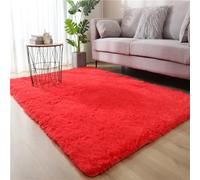 Alfombra suave y lanuda moderna de pelo largo para dormitorio, lavable a máquina, antideslizante, acogedora alfombra para sala de estar y guardería (140 x 200 cm)