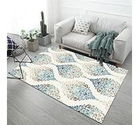 Alfombra suave y moderna de damasco, 140 x 200 cm, antideslizante, lavable, pelo corto, similar a la cachemira, ideal para interiores y exteriores, sala de estar y decoración de dormitorio, elegante