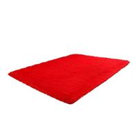 Alfombra suave y mullida, alfombras modernas y peludas para dormitorio, habitación de los niños, alfombras para el suelo de los niños, alfombra mullida para sala de estar (rojo, D)