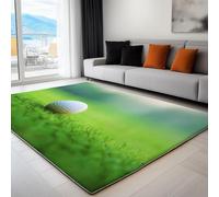 Alfombra Surrealismo Hierba Golf de Pelo Corto Antideslizante, Verde Claro Alfombra Decorativa para Salón Habitación Dormitorio y Comedor (160 x 220 cm)