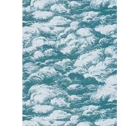 Alfombra Tapete Azul-Verde Nubes Paisaje Estilo Vintage - Azul, Blanco