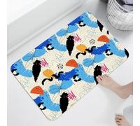 Alfombra tejida de lufa - Alfombra de pelo bajo de arte abstracto contemporáneo para espacios interiores de 120 x 120 cm