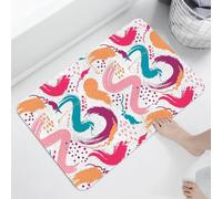 Alfombra tejida de lufa - Alfombra de pelo bajo de arte abstracto contemporáneo para espacios interiores de 120 x 120 cm