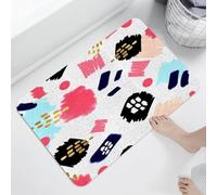 Alfombra tejida de lufa - Alfombra de pelo corto de arte abstracto contemporáneo para espacios interiores de 50 x 50 cm