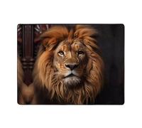 Alfombra The Lion's Gaze de 63 x 48 pulgadas, alfombras antideslizantes adecuadas para salas de estar u oficinas