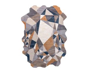 Alfombra TINE 75419A Mosaico - moderno forma irregular gris / amarillo 195x290 cm