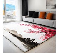 Alfombra Tinta Flores Lago Corredor Antideslizantes 120 x 170 cm, Oriental Tradicional Alfombras Suaves en Forma Rectangular para Sala de Estar - Decoración para el Hogar Corredor Lavable a Máquina