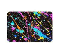 Alfombra Tinta Salpicada De Neón Absorbentes Felpudo Entrada Interior Duradera Trampa De Tierra para Cocina Oficina Pasillo 60X40Cm