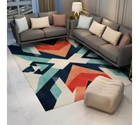 Alfombra tradicional de 60 x 90 cm, diseño geométrico abstracto de cheurón, lavable, acogedora alfombra de pelo corto para dormitorio y sala de estar, elegante decoración del hogar.
