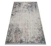 Alfombra TULS estructural franjas 51327 vintage ornamento marfil / crema 80x150 cm