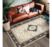 Alfombra Turca Área Bohemia Alfombra para Sala de Estar Flores Multicolores Patrón de Mandala Dormitorio Estudio Cocina Baño Pasillo Alfombra Felpudo Antideslizante Rug (Boho 6,60x90 cm)