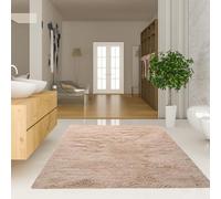 Alfombra ultra suave de 100 x 140 cm, antideslizante, lavable, para dormitorio y sala de estar, lavable a máquina hasta 40 °C, color beige, acogedora decoración del hogar