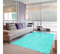 Alfombra ultra suave de 160 x 240 cm, antideslizante, de pelo corto, alfombra grande de poliéster para sala de estar, decoración del hogar, color azul cielo, acogedora y duradera.