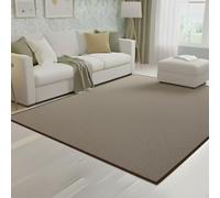 Alfombra Veleta Taupé de bucles Grandes - Robusta y Elegante para Cualquier Estancia - 9 tamaños y 5 Fondos Disponibles - 13 mm Grosor - Base Fieltro- Uso doméstico y Comercial- 200x200 cm-f. Marrón