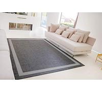 Alfombra vinilica de Tejido Trenzado de Alta Gama Lavable Antideslizante Alfombra Resistentes para Salon Cocina baño Pasillo - 200x300 cm., GRECA-Gris
