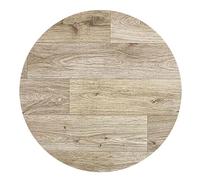 Alfombra Vinílica efecto parquet Cocina Salón - Varios Tamaños - (Textura Madera Roble redonda 133 cm D) , Lavable Antideslizante , revestimiento suelo y Resistente Salon baño hogar Cocina Pasillo