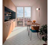 Alfombra Vinílica Hidráulica, Distintos Tamaños, Elegante, Diseño y Resistencia para Tu Espacio,Cocina, salón Comedor, Suelo PVC (100 x 100 CM, Estrella Azul)