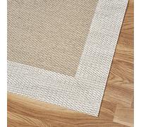 Alfombra Vinilica Premium con Ribete Lavable y Antideslizante, Alfombras de habitación PVC Resistentes de Alta Gama para Interior y Exterior, Alfombras Salon Estores Basic, Blanco 60x200