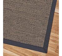 Alfombra Vinilica Premium con Ribete Lavable y Antideslizante, Alfombras de habitación PVC Resistentes de Alta Gama para Interior y Exterior, Alfombras Salon Estores Basic, Marrón Oscuro 200X290