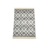 Alfombra vintage flecos antideslizante 140x100 cm - Gris