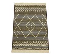 Alfombra vintage flecos antideslizante 200x150 cm - Marrón