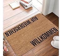 Alfombra Willkommen Auf Wiedersehen Saludo Alemán Absorbentes Felpudo Entrada Duradera Trampa De Tierra para Casa Dormitorio Jardín 60X40Cm