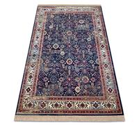 Alfombra WINDSOR 22993 ORNAMENTO VINTAGE FRANJA azul oscuro / marfil 200x300 cm