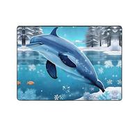 Alfombra Winter The Dolphin de 80 x 58 pulgadas, cómoda, suave, resistente al desgaste, antideslizante, adecuada para dormitorios, salas de estar y otras escenas.