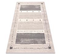 Alfombra Wool ANGEL 6553 / 52022 Rayas marco beige / gris 80x150 cm