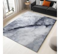 Alfombra y agradablemente Suave, 180 x 240 cm, Tapete Gris Claro de Pelo Corto para Comedor, Cocina y Oficina, Alfombras Naturaleza Exquisito MármolAntideslizantes