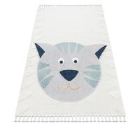 Alfombra YOYO GD80 blanco / gris - Tigre para niños estructural sensorial Flecos 80x150 cm