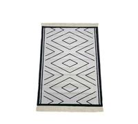 Alfombra zig zag con flecos antideslizante 140x100 cm