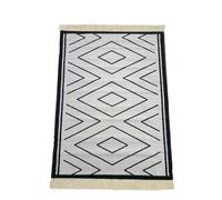 Alfombra zig zag con flecos antideslizante 180x133 cm