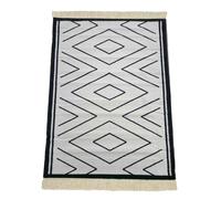 Alfombra zig zag con flecos antideslizante 200x150 cm