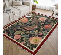 Alfombras 100x150 de área tapete Vintage Florales Florales Lavables Antraque Moderno Antideslizante Sala de Estar Felpudo Suave y Fina Esterilla William Morris Suelo Interior Sin muda Alfombrilla
